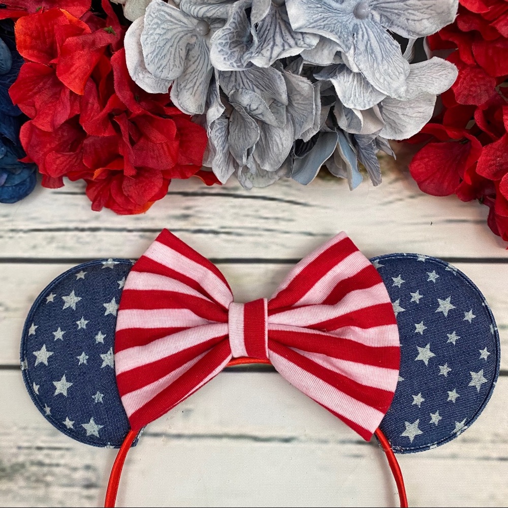 Minnie Mouse Red, White & Blue Headband with Bow - Picture 3 of 8